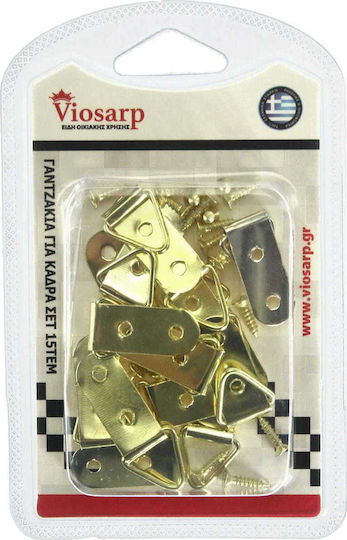 Viosarp VC1805 Metallic Frame Kitchen Hook with Nail Gold 15pcs