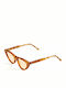 De-Sunglasses Fez Women's Sunglasses with Brown Plastic Frame and Yellow Lens