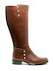 Softies Leather Women's Boots with Rubber Tabac Brown