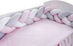 BabyCute Crib Bumpers Braided Inside Pink 22x360cm