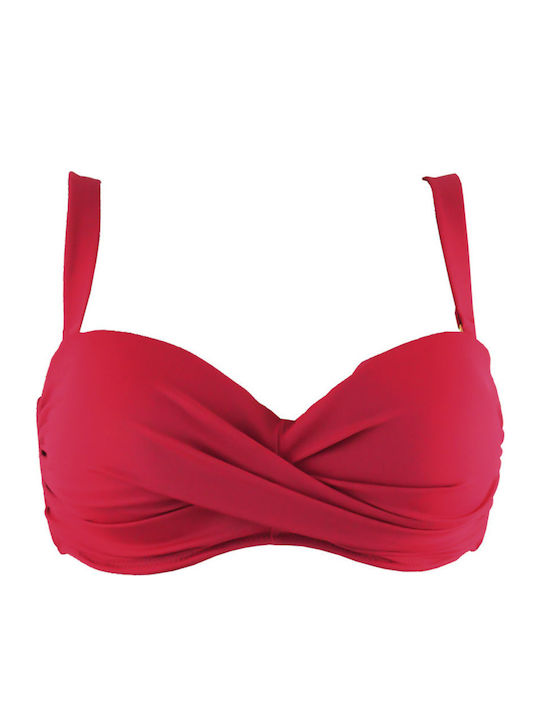 Rock Club BP-2081 Strapless Bikini Top D Cup Red