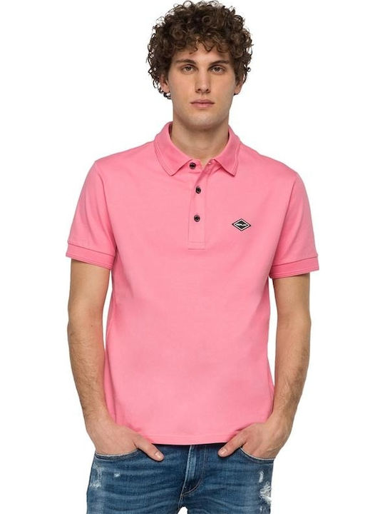 Replay Ανδρικό T-shirt Polo Ροζ