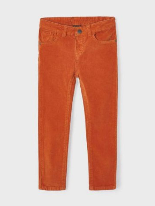 Mayoral Kids' Denim Pants Orange