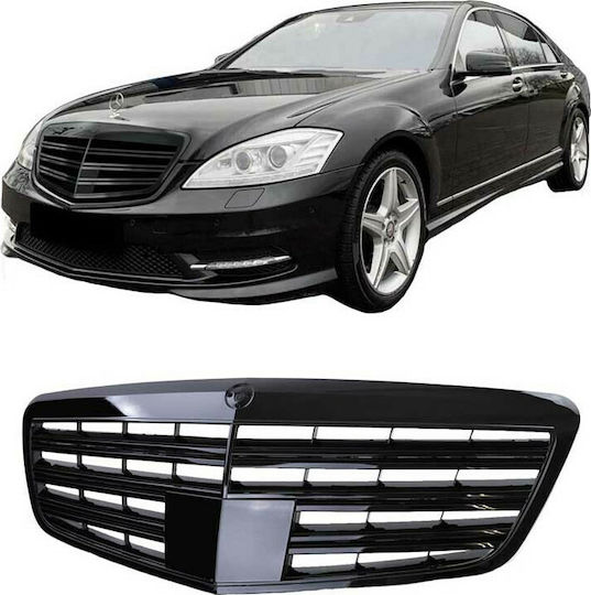 Carner Μάσκα Mercedes Benz S-Class W221 2009-2013 Facelift S63 S65 AMG Look Γυαλιστερό Μαύρο