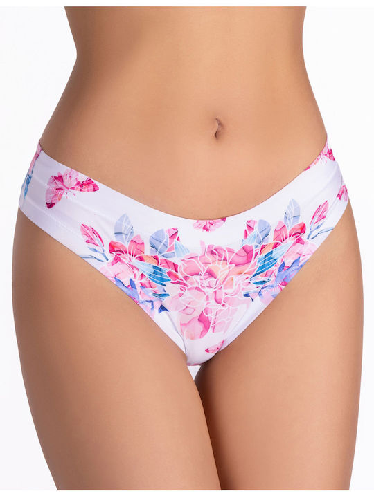 MEMEME ROSA BLOSSOM ALMOND THONG - White