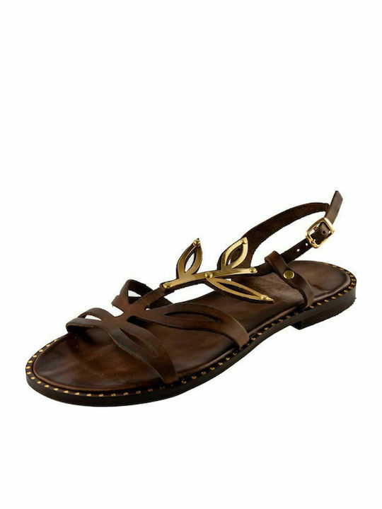 KOUROS LEATHER SANDALS-25-21-B1-B1-COFFEE