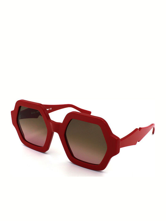 Giuliani Occhiali Women's Sunglasses with Red Plastic Frame and Brown Gradient Lens H185 G03