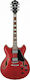Ibanez AS73 Електрическа Китара ES с HH Конфигурация на Пикапите Transparent Cherry Red