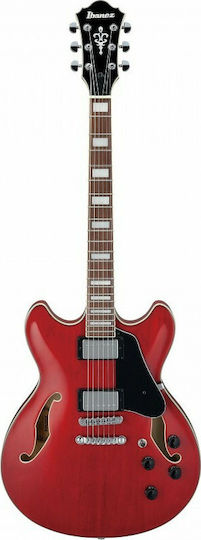 Ibanez AS73 Електрическа Китара ES с HH Конфигурация на Пикапите Transparent Cherry Red