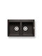 Pyramis Alazia 2B 079811011 Drop-In Chiuvetă din Granit Sintetic L79xW50cm Carbon