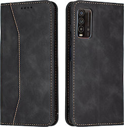 Bodycell PU Leather Synthetic Leather Wallet Black (Redmi 9T)