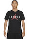 Jordan Wordmark Herren Sport T-Shirt Kurzarm Schwarz