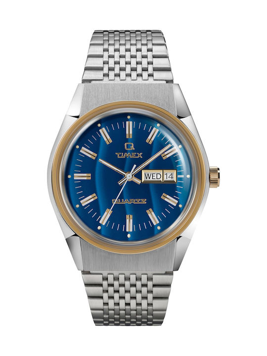 Timex Reissue Ανδρικό Ρολόι 38mm Μπαταρίας με Ασημί Μεταλλικό Μπρασελέ