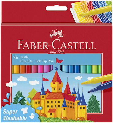 Faber-Castell 5542 Πλενόμενοι Μαρκαδόροι Ζωγραφικής Λεπτοί σε 36 Χρώματα