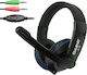 Ovleng X10 Over Ear Gaming Headset with Connection 2x3.5mm Black/Blue