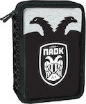 Must ΠΑΟΚ Pencil Case Full with 2 Compartments Black