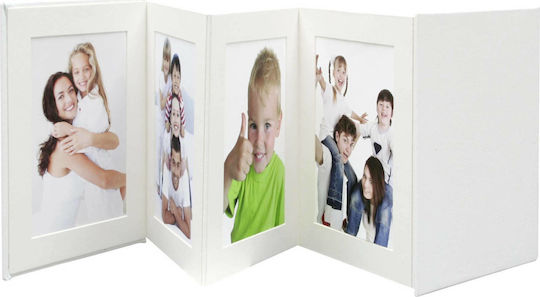 Deknudt Leporello Multi Picture Frame Plastic 4 Photos with White Frame