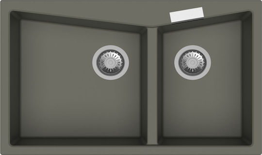 Macart Harmony Drop-In Sink Left Synthetic Granite W80xD50cm Pearl