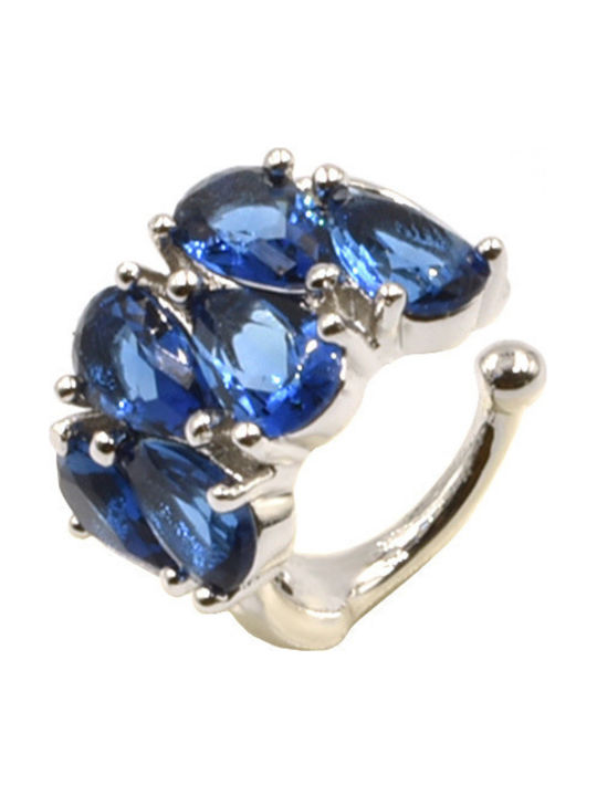 Σκουλαρίκι Ear Cuff με Ζιργκόν Ema Blue