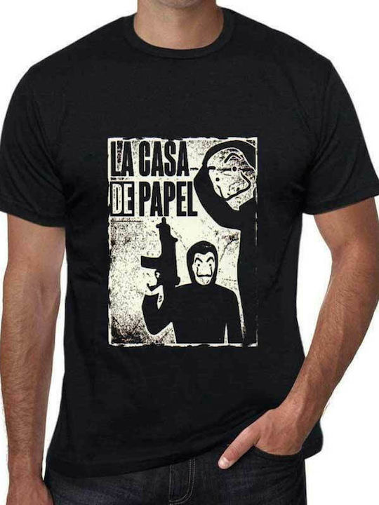 B&C T-shirt La Casa de Papel Μαύρο Βαμβακερό B&C T-shirt La Casa de Papel Μαύρο Βαμβακερό