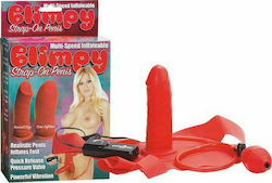 Seven Creations Blimpy Inflatable Strap On Harness με Dildo και Δόνηση σε Κόκκινο Χρώμα