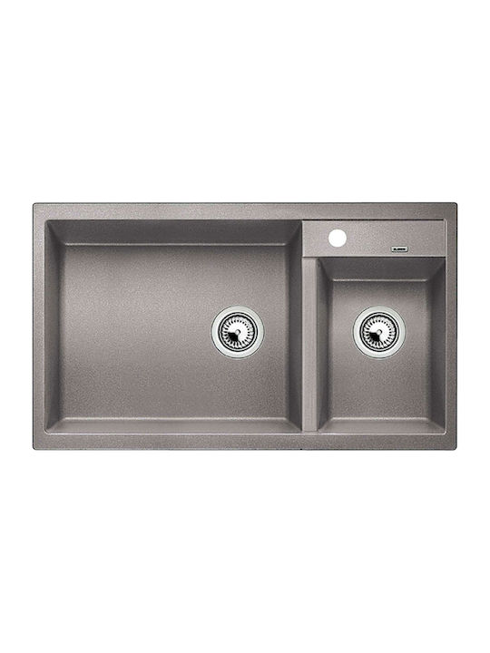 Blanco Metra 9 513268 Drop-In Sink Left Synthetic Granite W86xD50cm Alu Metallic