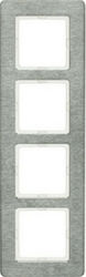 Hager Switch Frame 4 Positions Vertical Installation in Silver Color 10146083