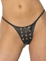 Allure Lingerie Εσώρουχο Leather G-String Μαύρο