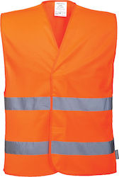 Portwest Men's Work Vest with Reflective Tapes Orange