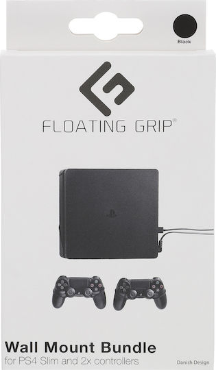 Floating Grip Wall Mount Bundle & 2x Controllers Stație de încărcare pentru 2 controllere PS4 Negru