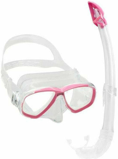 CressiSub Perla + Mexico Combo Tauchmasken Silikon mit Schnorchel Rosa