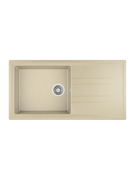 Teka Stone 60 L-TG Ένθετος Νεροχύτης από Συνθετικό Γρανίτη Μ100xΠ51cm Topaz Beige