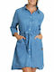 Horsefeathers Caia Mini Shirt Dress Dress Light Blue