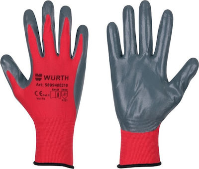 Wurth Multifit Arbeitshandschuhe Rot Nitril/Polyester