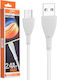 Moxom Regular USB 2.0 to micro USB Cable Λευκό 1m (CC-63)