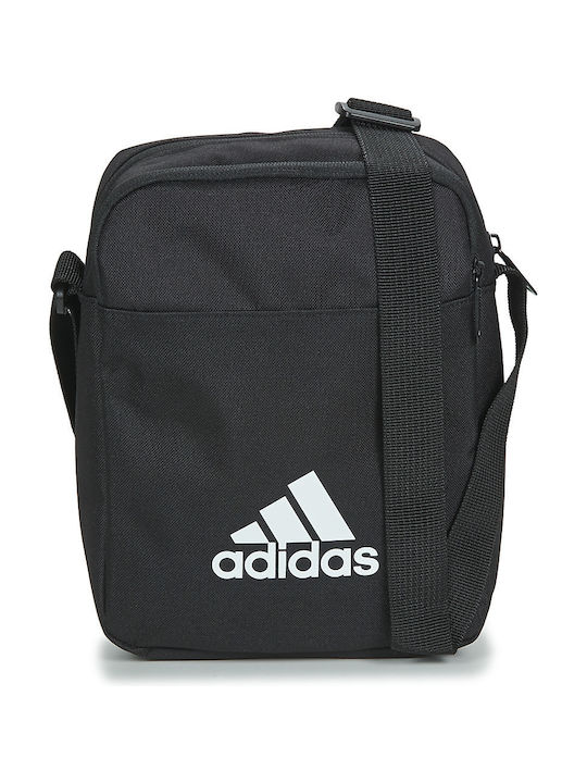 Adidas Fabric Shoulder / Crossbody Bag with Zipper & Adjustable Strap Black 18x7x24cm