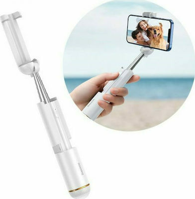 Baseus Mini Folding Selfie Stick με Bluetooth Λευκό