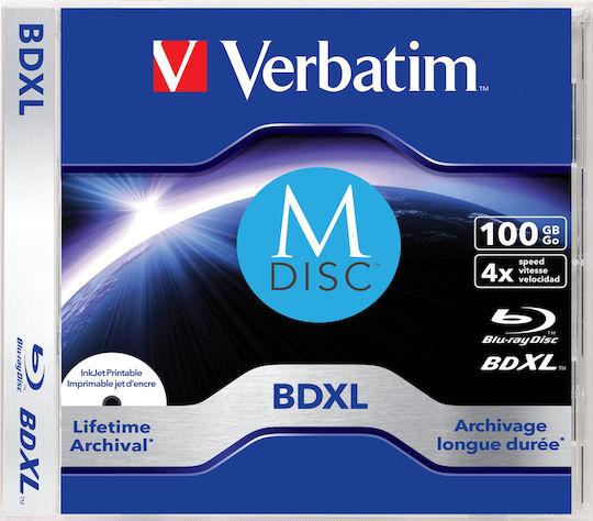Verbatim Εγγράψιμο BD-R 4x Printable 100GB 1τμχ
