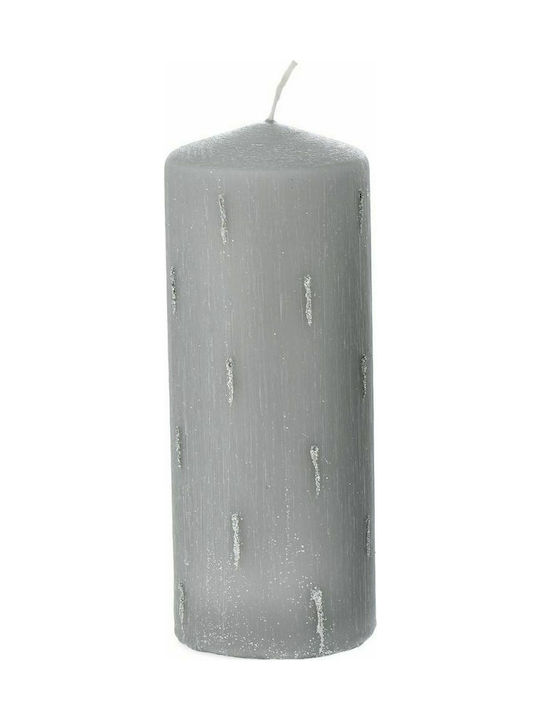 Iliadis Decorative Candle Βροχή Ρόλεϊ Ράφλες Grey 7x14cm 1pcs