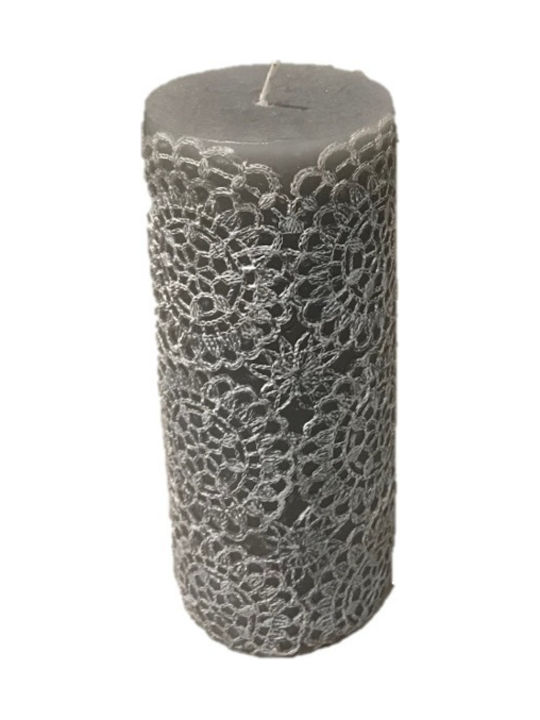 Espiel Decorative Candle Grey 6x15cm 1pcs