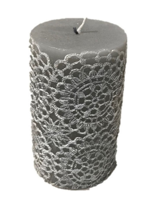 Espiel Decorative Candle Grey 6x10cm 1pcs