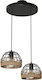 Alphab2b Pendant Light Two-Light with Rope for Socket E27 Black