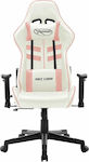 vidaXL 20534 Gaming Chair with Adjustable Arms White / Pink