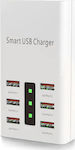 Βάση Φόρτισης με 6 Θύρες USB-A σε Λευκό χρώμα (XL-A5)