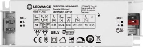 Osram Performance Dimmable Τροφοδοτικό LED IP20 Ισχύος 18W