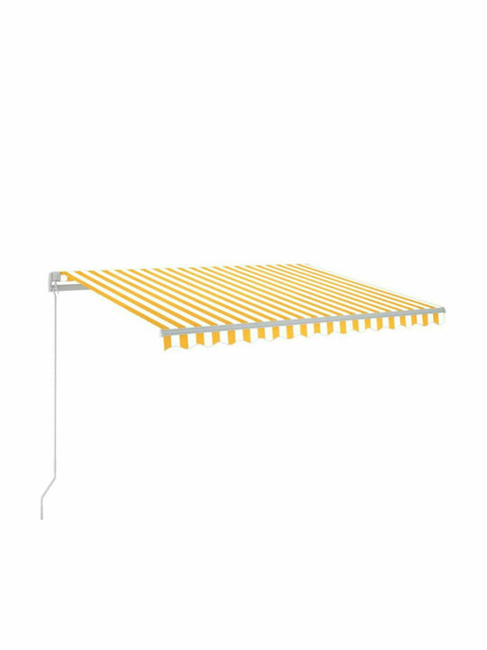 vidaXL Τέντα Βεράντας με Led Κίτρινο / Λευκό 3.5x2.5m