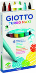 Giotto Turbo Maxi Waschbare Zeichenmarker Dicke Set 6 Farben