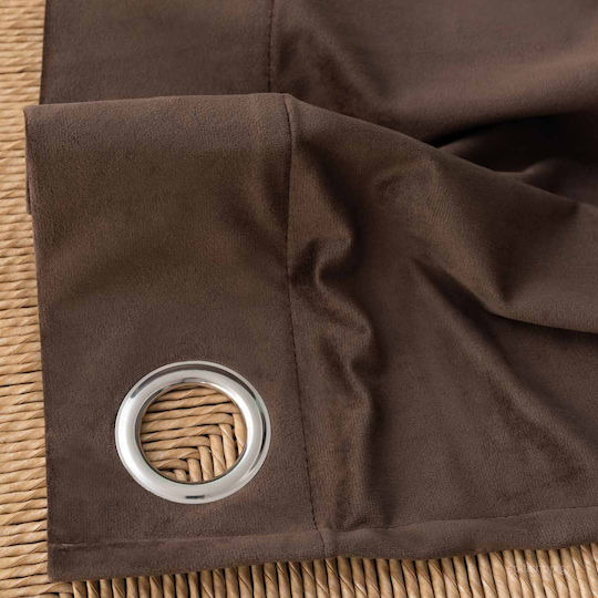Palamaiki Curtain with Grommet Caldo Brown 140x260cm