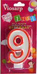 Viosarp Birthday Candle Number "9" in Red Color VC091-9