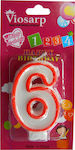 Viosarp Birthday Candle Number "6" in Red Color VC091-6